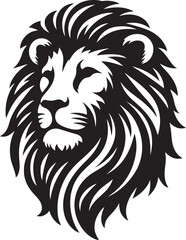 Lion head silhouette vector art illustration	