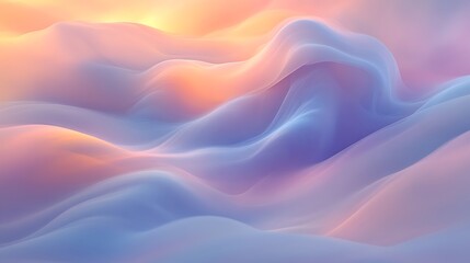 Obraz premium Abstract Pastel Waves Soft Gradient Landscape