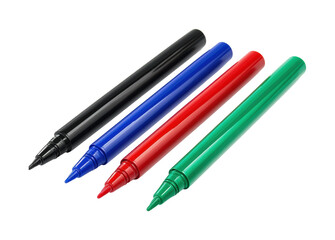 Colorful markers for creative drawing sessions isolated on transparent background, png