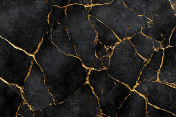 Marble gold and black texture