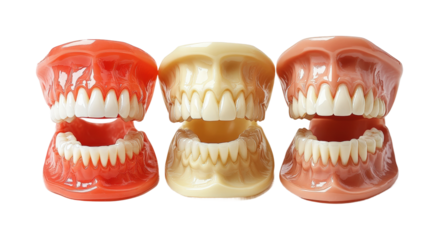 Dental models for education images bright isolated on transparent background, png