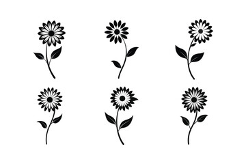 Daisy (Bellis perennis) silhouette vector illustration © Helal