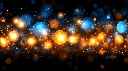 Obraz premium Abstract Blue and Orange Glowing Lights Background