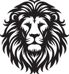 Fototapeta premium Lion head silhouette vector art illustration 