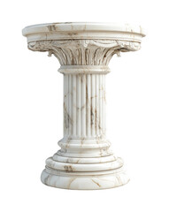 Obraz premium Elegant marble column classic architecture isolated on transparent background, png