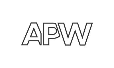 APW logo design template with strong and modern bold text. Initial based vector logotype featuring simple and minimal typography. Trendy company identity.