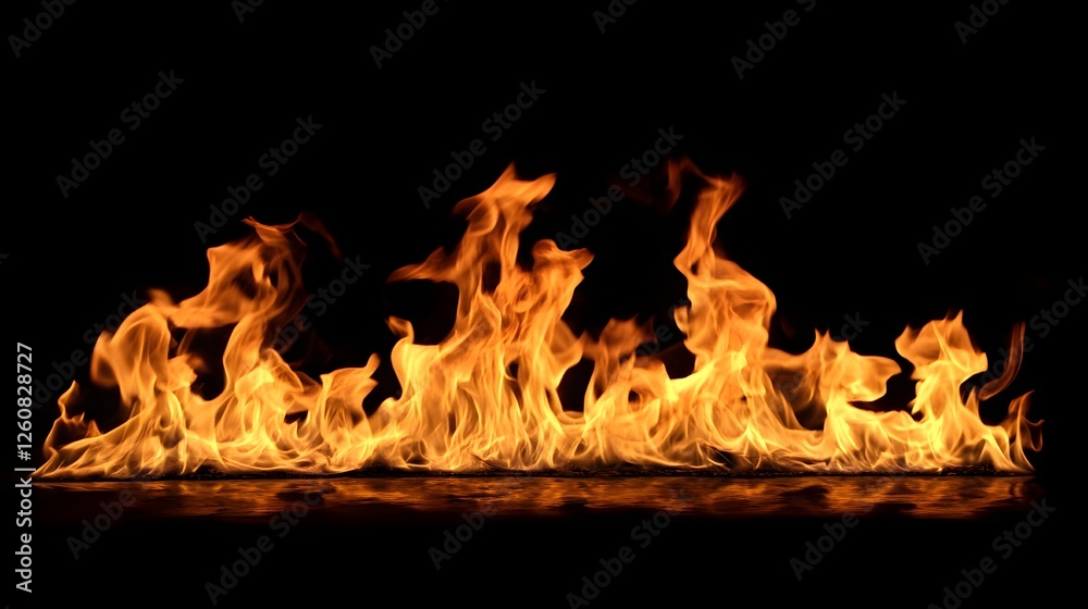 Leinwandbilder dramatic scene of an intense fiery blaze with powerful vibrant flames igniting and burning with a fi