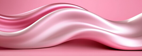 A smooth, flowing fabric in soft pink tones, creating a gentle wave pattern against a pastel backdrop.