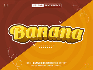 banana editable text, font effect, 3d text for title
