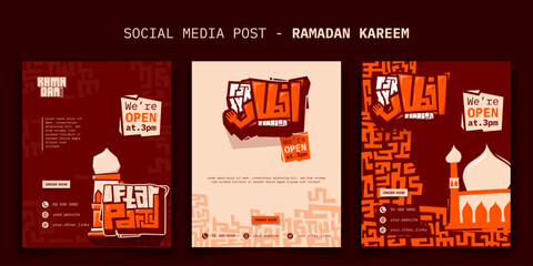 Naklejka premium Ramadan kareem. Social media post template in portrait design for ramadan campaign