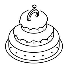 3 Layers Cake isometric outline vector icon, Muslim marriage Symbol, wedding customs Sign, Indian subcontinent matrimony stock illustration, Engagement and Birthday Cake Ceremony together concept