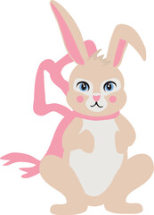 Cute Cartoon Bunny Character Illustration
