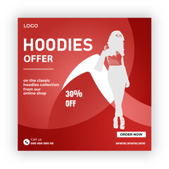 Pic up your new hoodie social media post design template

