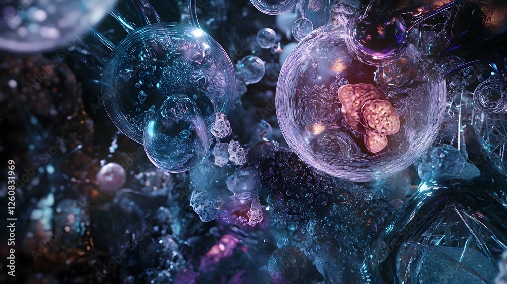 Poster enchanting celestial visions captivating cosmic fractals in a dreamlike realm of vibrant otherworldl