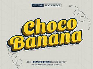 choco banana editable text, font effect, 3d text for title