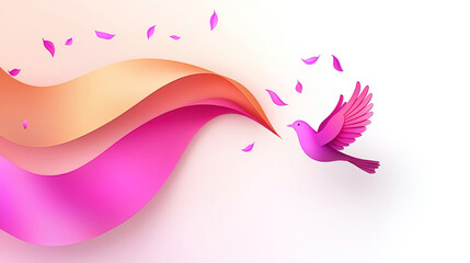 Obraz premium Vibrant Birds and Colorful Waves in Abstract Design Composition