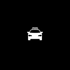 Taxi car icon isolated on dark background