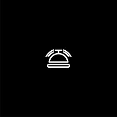 Hotel bell  icon isolated on dark background