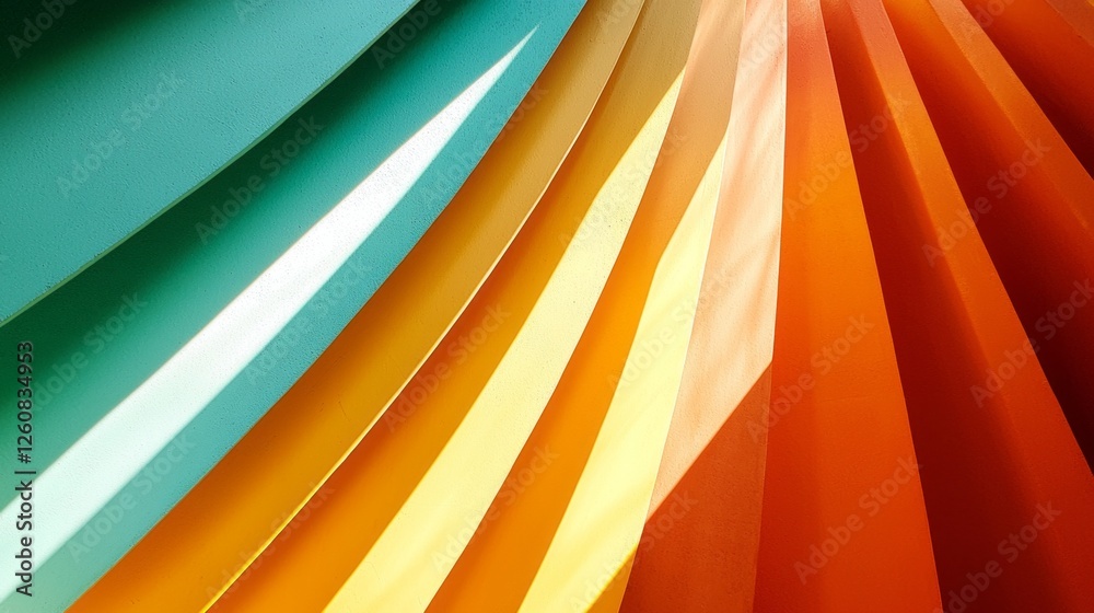 Poster swirling lines of green, yellow, orange, and teal merge in an array of colors, creating an engaging 