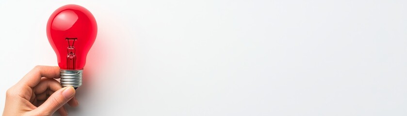 Bright idea, hand holding a light bulb, illuminating innovation and creativity