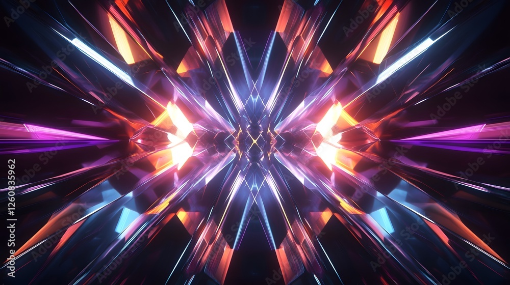 Leinwandbilder explosive and shimmering celestial fractal burst of luminous digital radiance with vibrant rays of l