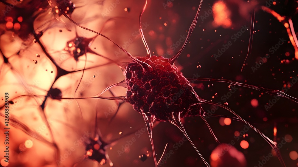 Fototapete futuristic digital artwork depicting an explosive display of dynamic glowing particles and surreal e