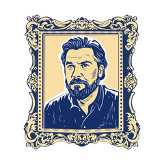 Obraz premium A vintage icon depicting cinematic poster