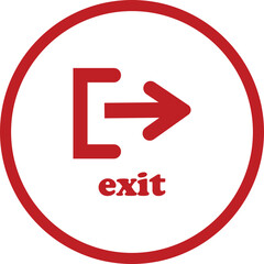Exit icon set. Out sign black flat and line vector isolated on transparent background. Red and green sign with arrow symbol. logout register password vip entrance