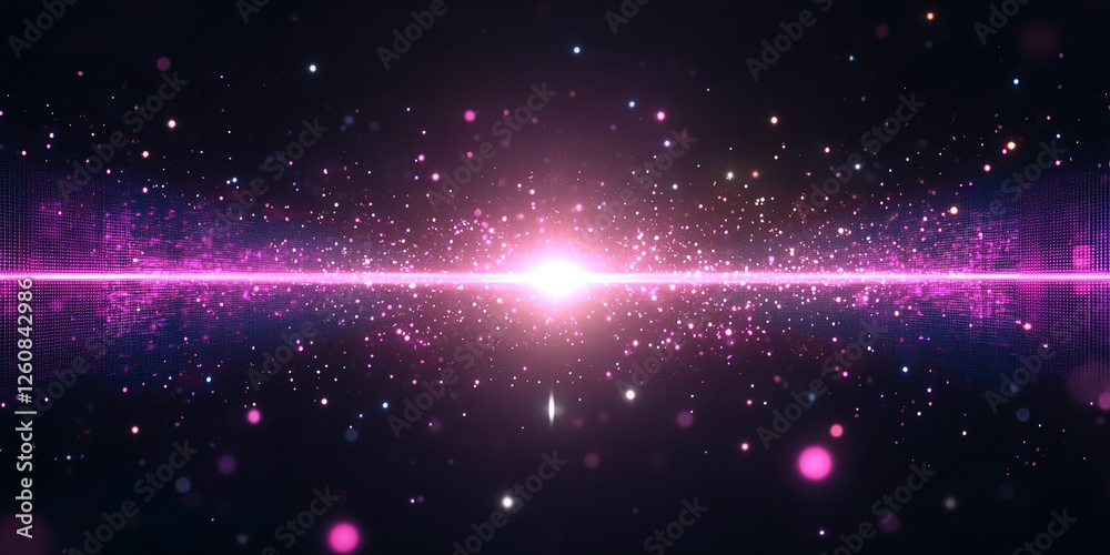 Wall mural vibrant cosmic energy emerges in dynamic display of colors and light in a digital universe