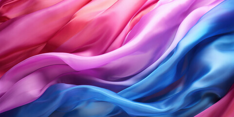 Obraz premium Vibrant bisexual pride flag background with silky smooth waves and deep colors, symbolizing diversity, inclusion, and self-expression