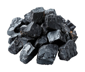 Fototapeta premium Mining coal rocks industry natural resources isolated on transparent background, png