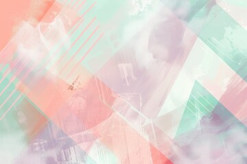 Elegant shadow pastel background with faint geometric patterns and diffused light gradients in coral lavender and mint tones blur.