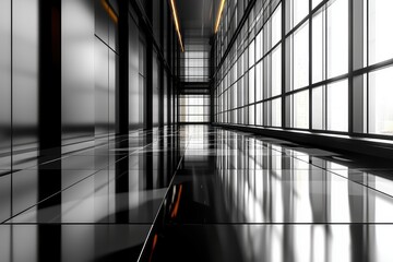 Modern high-end product showcase sleek black and white environment architectural space minimalist design