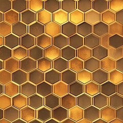 Golden Brown Textured Honeycomb Pattern