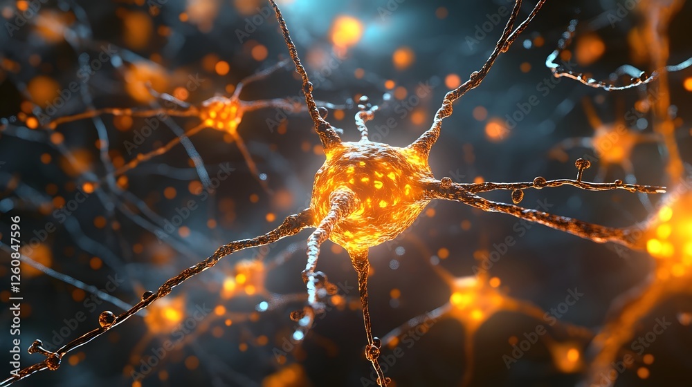 Leinwandbilder glowing fiery neuronal connections and synaptic pathways illustrating the intricate and complex anat