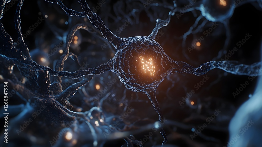 Leinwandbilder glowing interconnected neurons of a complex futuristic digital brain representing the intricate neur