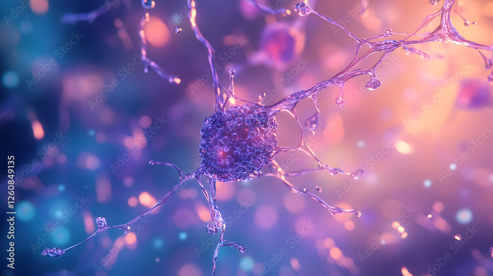 Poster Glowing neural network abstract background with dynamic fluid movements vibrant energy and a futuristic technological feel