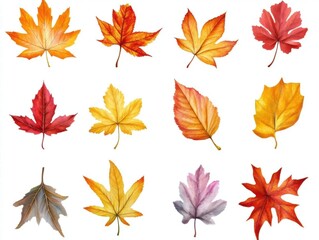 Autumn Leaves Watercolor Illustration