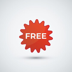Text Free on the round label in flat design template