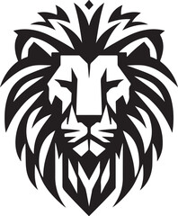 Lion head silhouette vector art illustration	