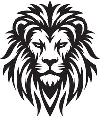 Fototapeta premium Lion head silhouette vector art illustration 