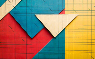 Geometric Abstract Design with Triangles and Bold Contrasting Colors

