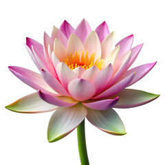 Stunning Pink Water Lily Flower Blossom Isolated on White Background High Resolution Image