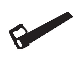 Hand saw silhouette icon vector on white background