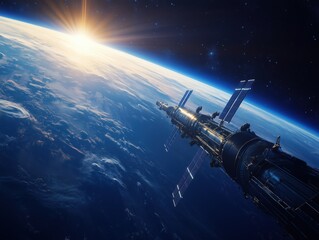 Obraz premium Exploring sustainable energy solutions through innovative technologies in space