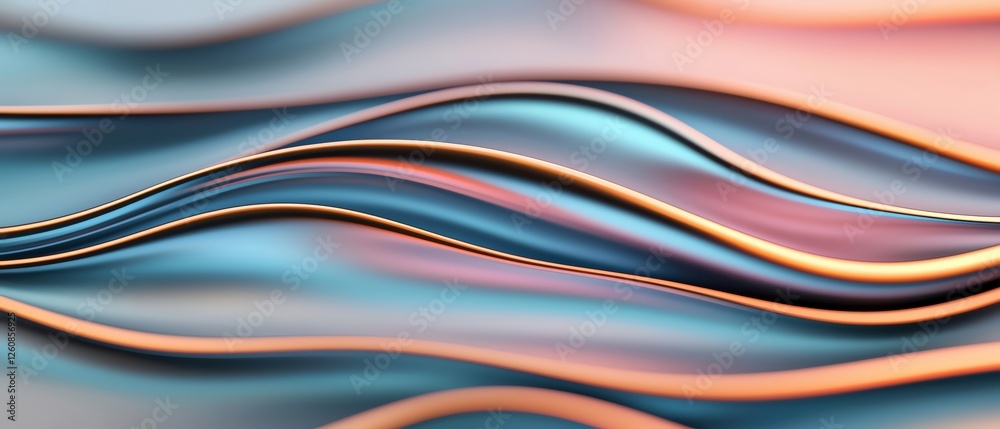 Poster abstract waves in soft colors create a smooth, flowing visual effect for design projects.