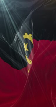 Angola flag. Loop. 4K Vertical