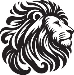 Lion head silhouette vector art illustration	