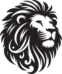 Lion head silhouette vector art illustration	