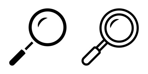 Magnifying Glass icon set. flat illustration of vector icon on white background